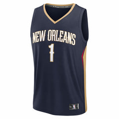 Zion Williamson New Orleans Pelicans Fast Break Replica Player Jersey Icon Edition Navy - Fanatics