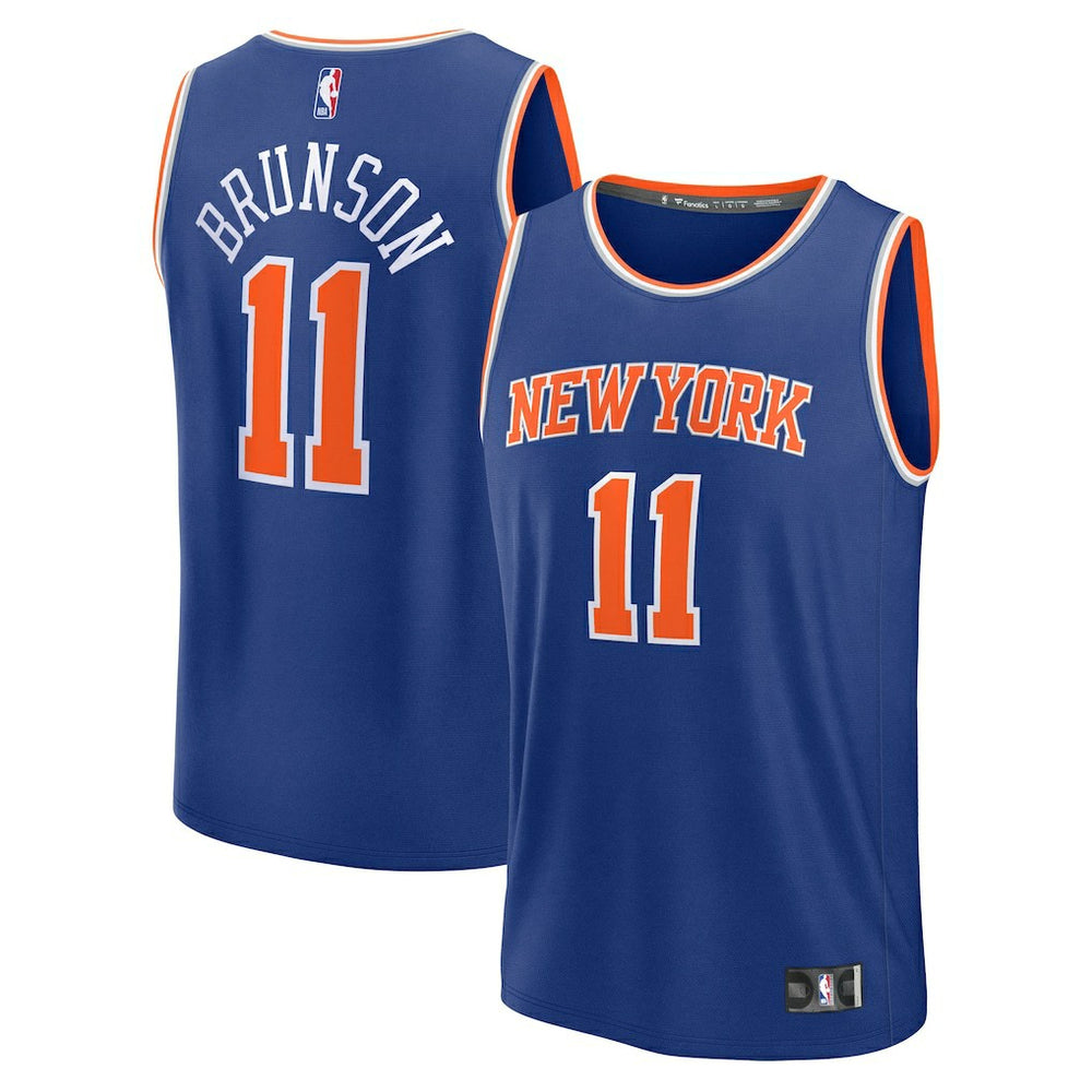Jalen Brunson New York Knicks Fast Break Replica Player Jersey Icon Edition Blue - Fanatics