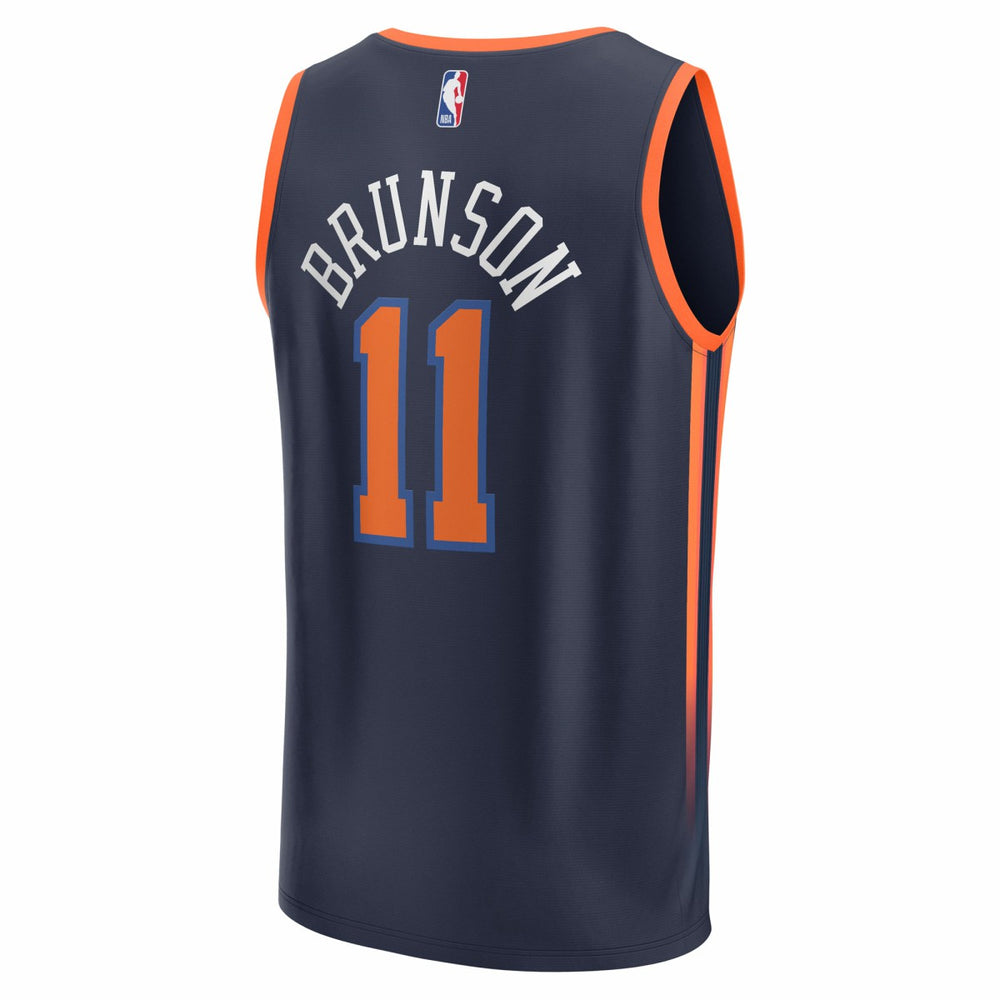 Jalen Brunson New York Knicks Fast Break Replica Player Jersey Statement Edition Navy - Fanatics