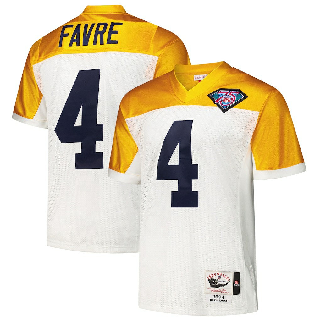 Brett Favre Green Bay Packers 1994 Authentic Throwback Retired Player Jersey - White Jerseys