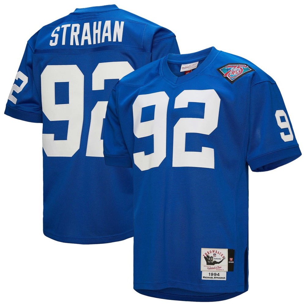Michael Strahan New York Giants 1994 Authentic Throwback Retired Player Jersey - Royal Jerseys