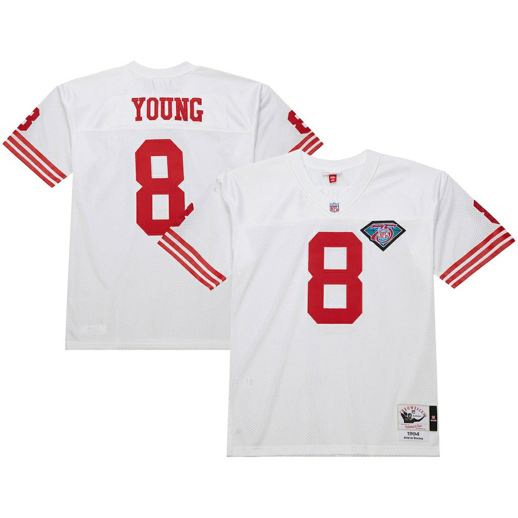 Steve Young San Francisco 49ers 1994 Authentic Throwback Retired Player Jersey - White Jerseys