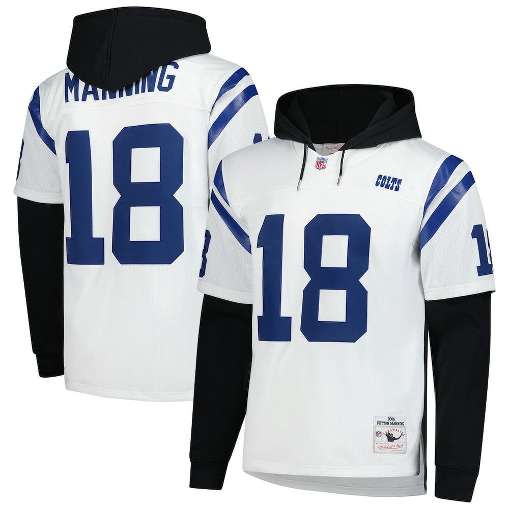Peyton Manning Indianapolis Colts Player Name & Number Hoodie Legacy Jersey - White Jerseys