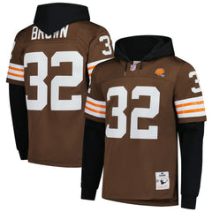 Jim Brown Cleveland Browns Player Name & Number Hoodie Legacy Jersey - Brown Jerseys