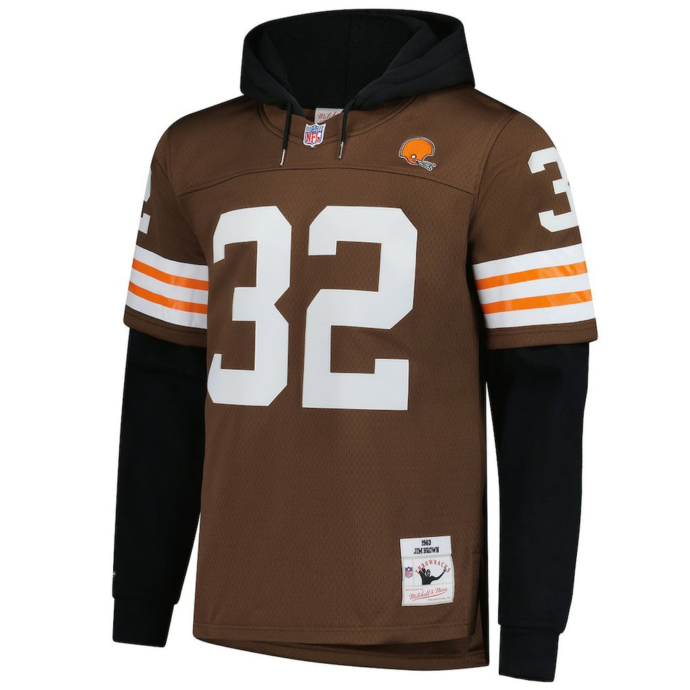 Jim Brown Cleveland Browns Player Name & Number Hoodie Legacy Jersey - Brown Jerseys