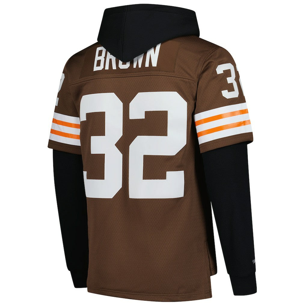 Jim Brown Cleveland Browns Player Name & Number Hoodie Legacy Jersey - Brown Jerseys