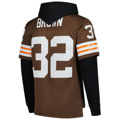 Jim Brown Cleveland Browns Player Name & Number Hoodie Legacy Jersey - Brown Jerseys