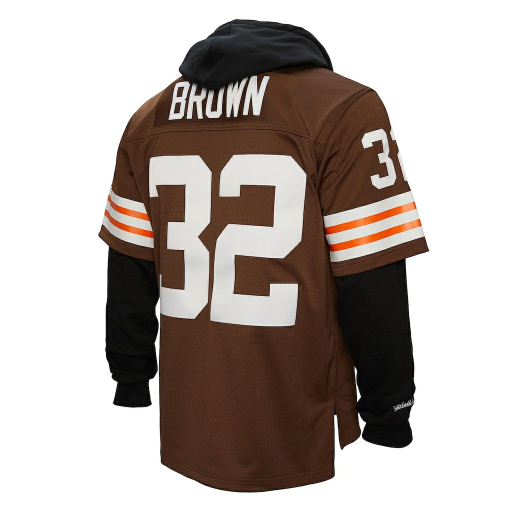 Jim Brown Cleveland Browns Player Name & Number Hoodie Legacy Jersey - Brown Jerseys
