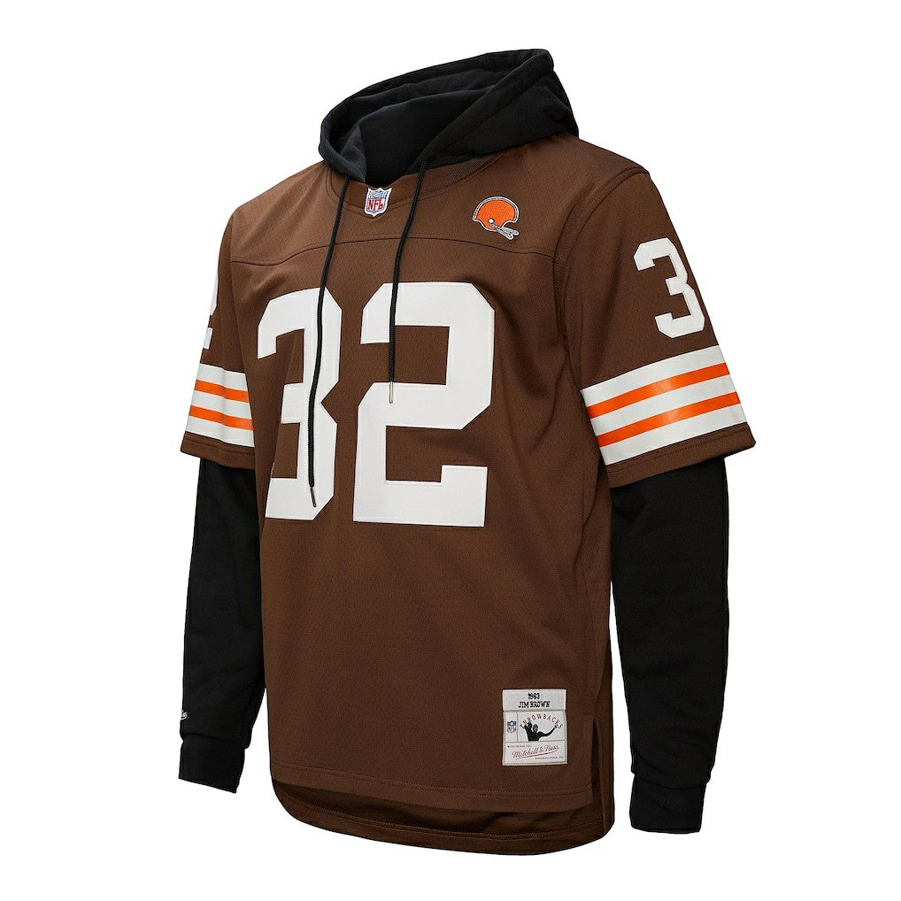 Jim Brown Cleveland Browns Player Name & Number Hoodie Legacy Jersey - Brown Jerseys