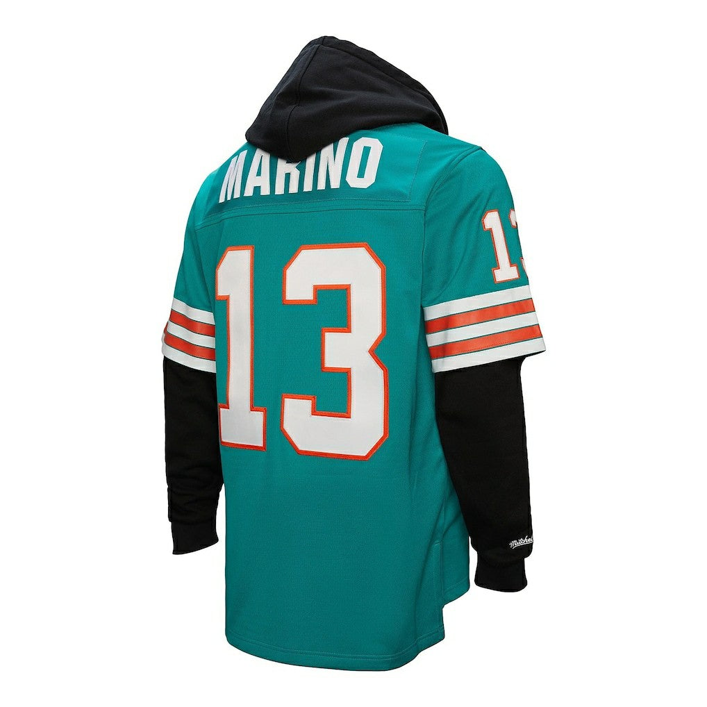 Dan Marino Miami Dolphins Player Name & Number Hoodie Legacy Jersey - Aqua Jerseys