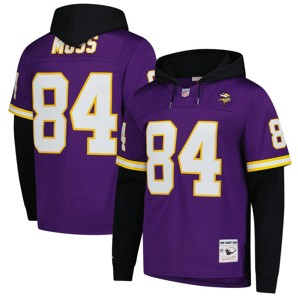 Randy Moss Minnesota Vikings Player Name & Number Hoodie Legacy Jersey - Purple Jerseys