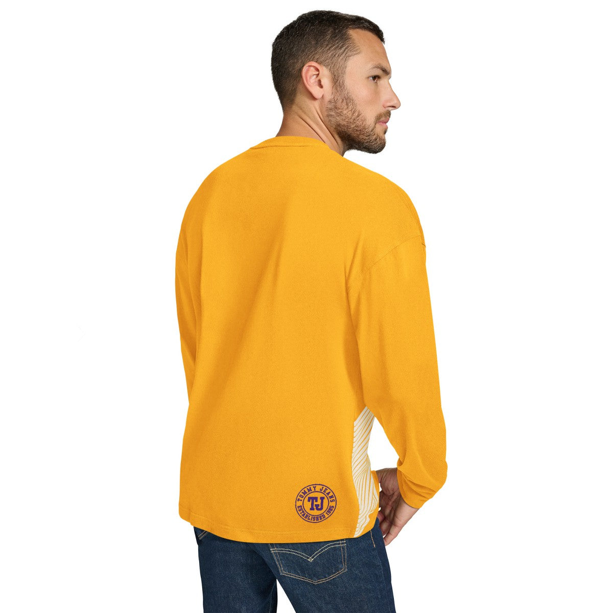 Los Angeles Lakers Tommy Jeans Lucas Long Sleeve T-Shirt Gold outlet