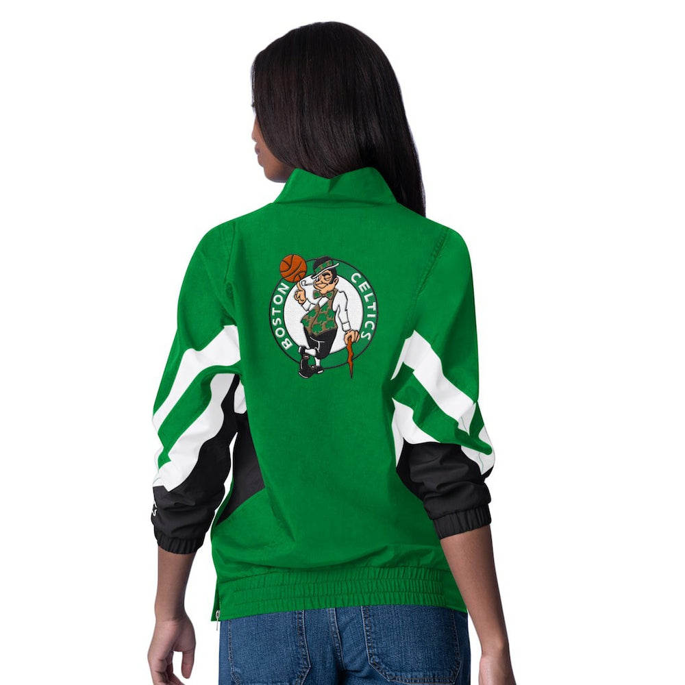 Boston Celtics Starter Women's Renegade Oxford Half-Zip Jacket Kelly Green outlet