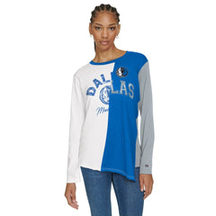 Dallas Mavericks Tommy Jeans Women's Amelia Color Blocked Long Sleeve T-Shirt White/Blue outlet