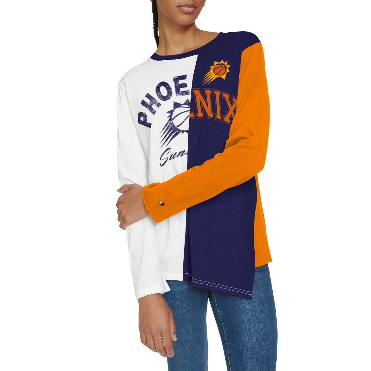 Phoenix Suns Tommy Jeans Women's Amelia Color Blocked Long Sleeve T-Shirt White/Purple outlet