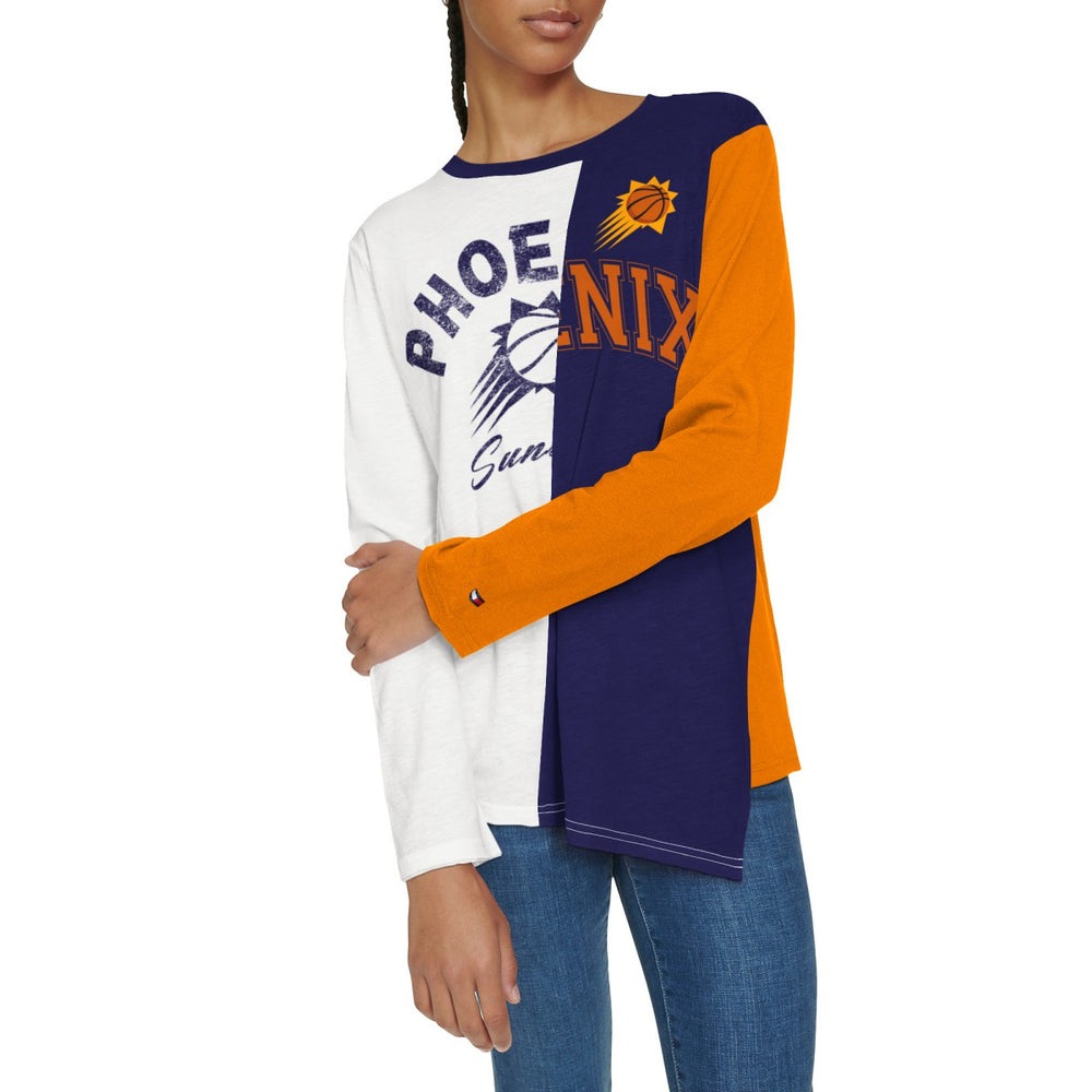 Phoenix Suns Tommy Jeans Women's Amelia Color Blocked Long Sleeve T-Shirt White/Purple outlet
