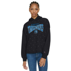 Minnesota Timberwolves Tommy Jeans Women's Stella Cropped Pullover Hoodie Black outlet