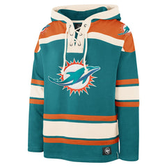 Miami Dolphins '47 Superior Lacer Pullover Hoodie - Aqua Hoodies