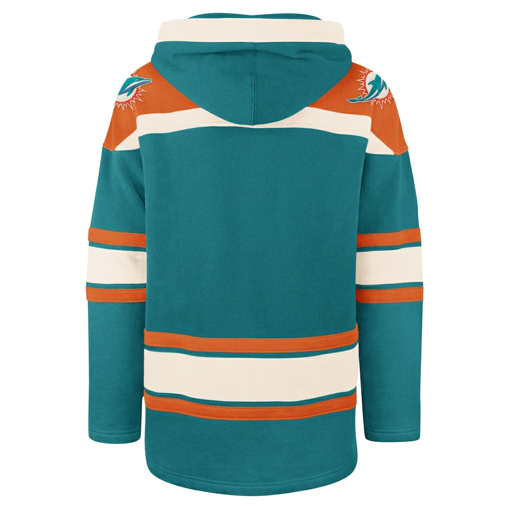 Miami Dolphins '47 Superior Lacer Pullover Hoodie - Aqua Hoodies