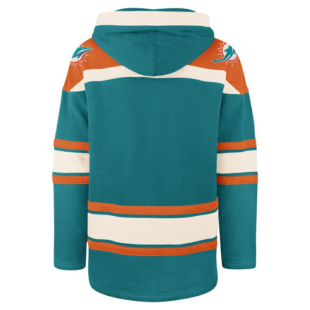 Miami Dolphins '47 Superior Lacer Pullover Hoodie - Aqua Hoodies