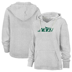 New York Jets '47 Women's Premier Kennedy V-Neck Pullover Hoodie - Gray Hoodies