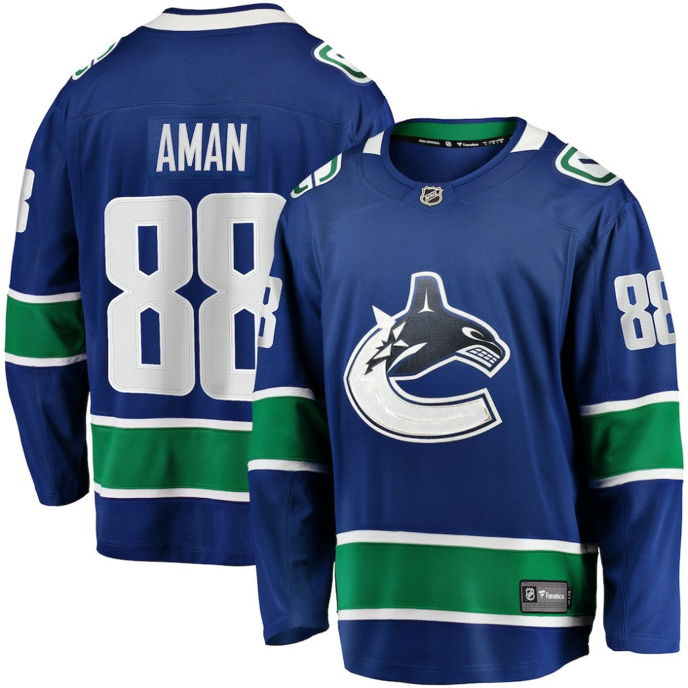Nils Aman Vancouver Canucks Fanatics Home Premier Breakaway Player Jersey - Blue | US 201452161