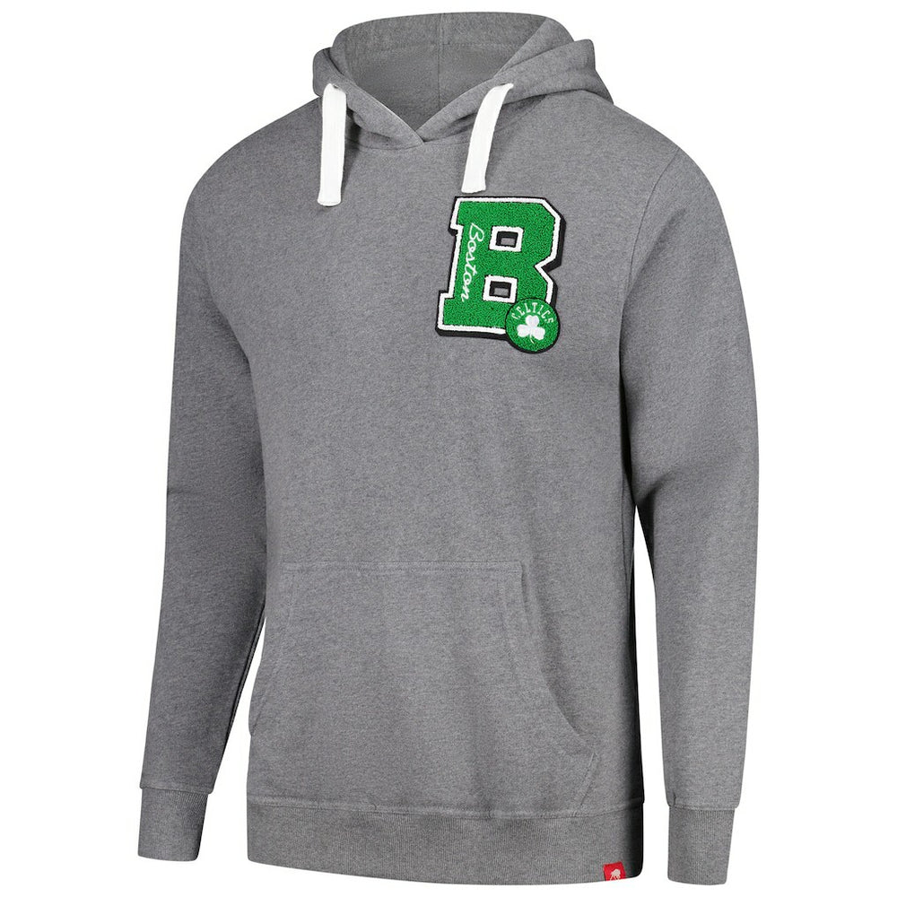 Boston Celtics Sportiqe Unisex Varsity Collection Blake Pullover Hoodie Heather Gray