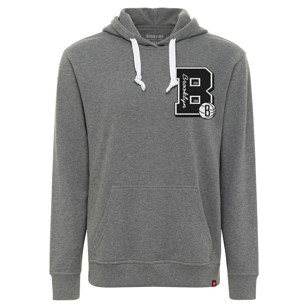 Brooklyn Nets Sportiqe Unisex Varsity Collection Blake Pullover Hoodie Heather Gray