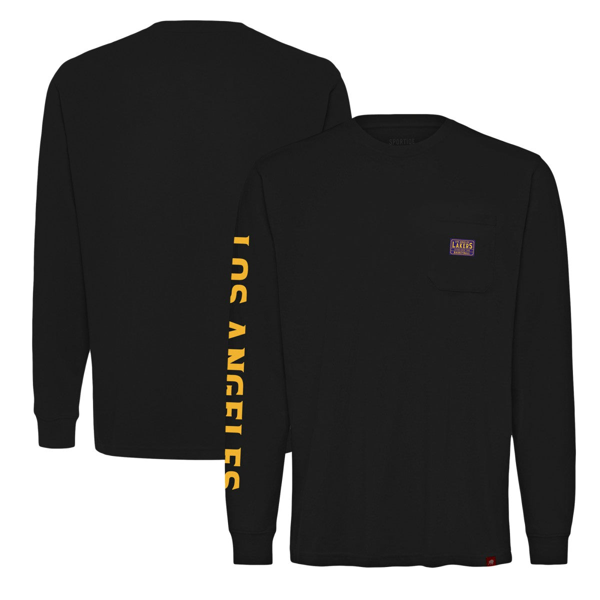 Los Angeles Lakers Sportiqe Unisex Wales Heavyweight Pocket Long Sleeve T-Shirt Black outlet