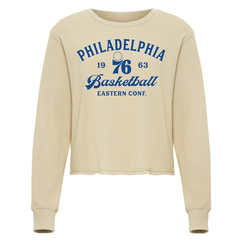 Philadelphia 76ers Sportiqe Unisex High Country Collection Cullen Waffle Knit Long Sleeve T-Shirt Cream outlet
