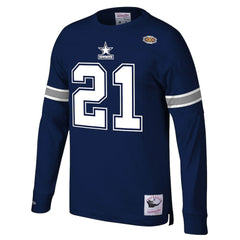 Deion Sanders Dallas Cowboys Retired Player Name & Number Long Sleeve Top - Navy Tops