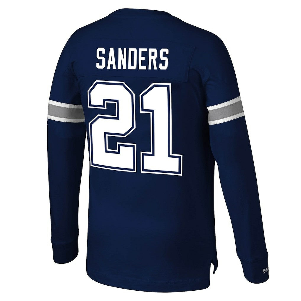 Deion Sanders Dallas Cowboys Retired Player Name & Number Long Sleeve Top - Navy Tops