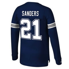 Deion Sanders Dallas Cowboys Retired Player Name & Number Long Sleeve Top - Navy Tops