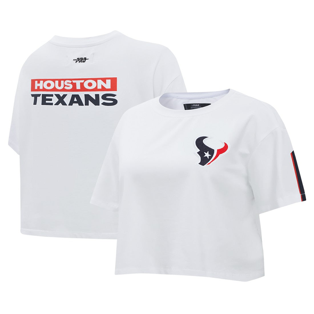 Houston Texans Pro Standard Women's Away Cropped Boxy T-Shirt - White T-shirts