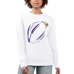 Minnesota Vikings G-III 4Her by Carl Banks Women's Football Logo Graphic Fleece Tri-Blend Pullover Sweatshirt - White Pullover