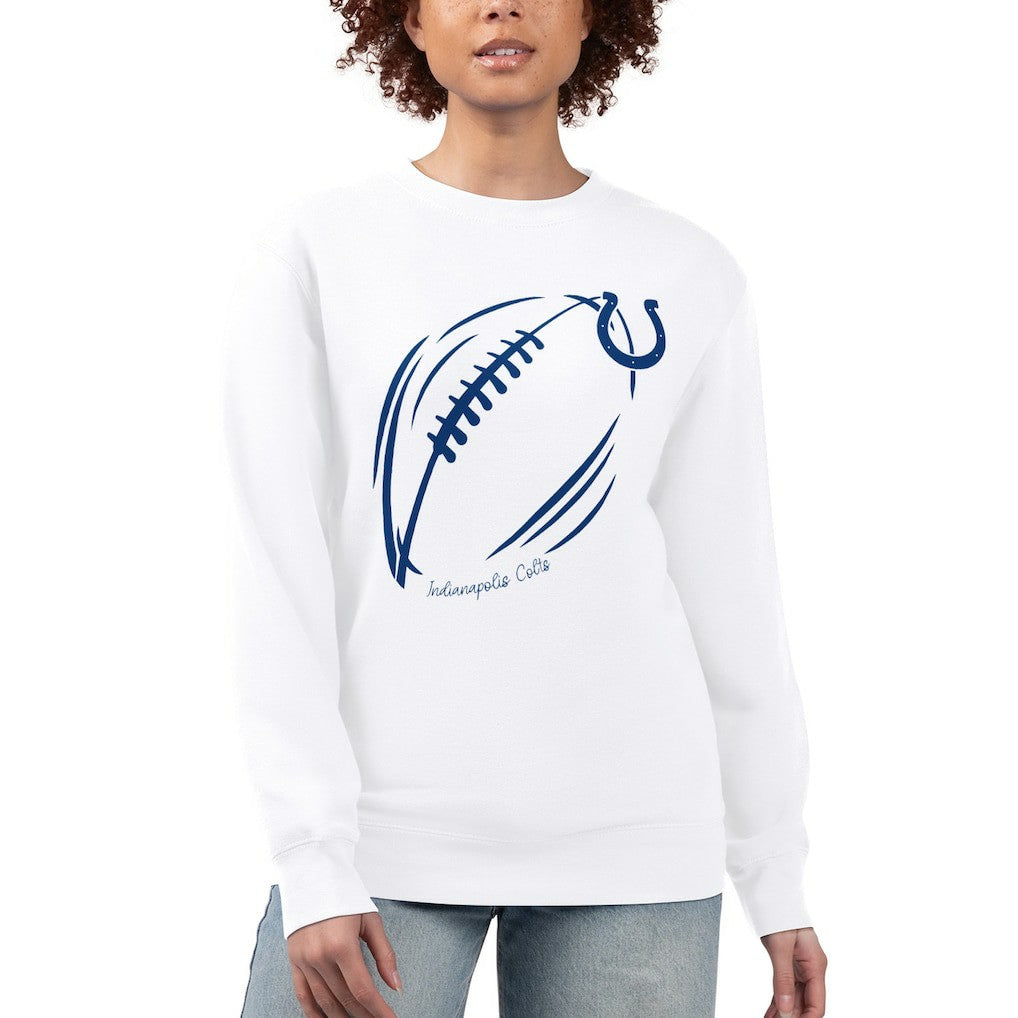 Indianapolis Colts G-III 4Her by Carl Banks Women's Football Logo Graphic Fleece Tri-Blend Pullover Sweatshirt - White Pullover