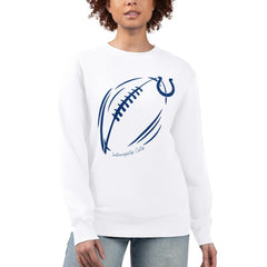 Indianapolis Colts G-III 4Her by Carl Banks Women's Football Logo Graphic Fleece Tri-Blend Pullover Sweatshirt - White Pullover