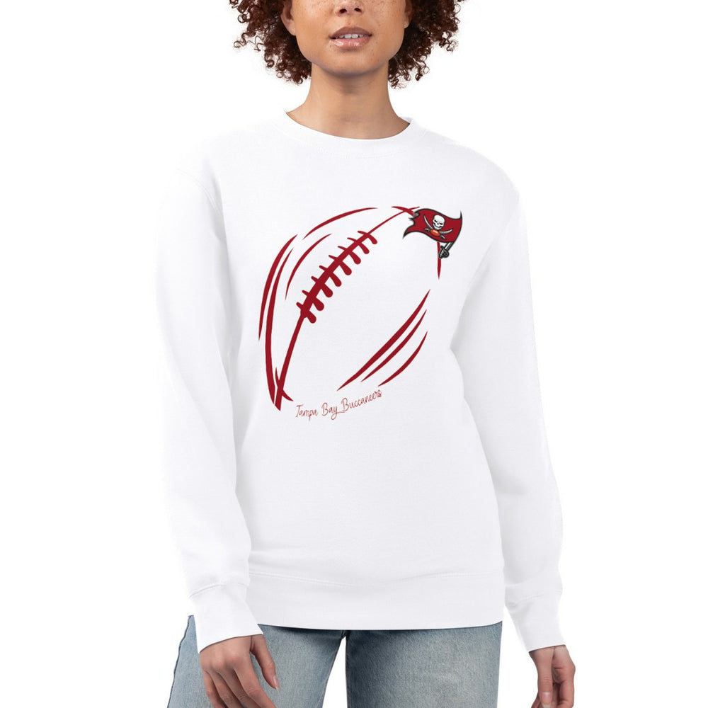 Tampa Bay Buccaneers G-III 4Her by Carl Banks Women's Football Logo Graphic Fleece Tri-Blend Pullover Sweatshirt - White Pullover