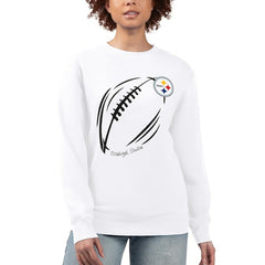 Pittsburgh Steelers G-III 4Her by Carl Banks Women's Football Logo Graphic Fleece Tri-Blend Pullover Sweatshirt - White Pullover