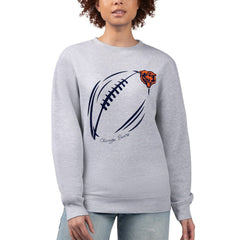 Chicago Bears G-III 4Her by Carl Banks Women's Football Logo Graphic Fleece Tri-Blend Pullover Sweatshirt - Heather Gray Pullover