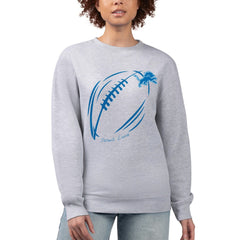 Detroit Lions G-III 4Her by Carl Banks Women's Football Logo Graphic Fleece Tri-Blend Pullover Sweatshirt - Heather Gray Pullover