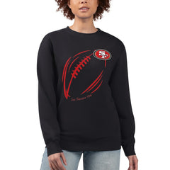 San Francisco 49ers G-III 4Her by Carl Banks Women's Football Logo Graphic Fleece Tri-Blend Pullover Sweatshirt - Black Pullover
