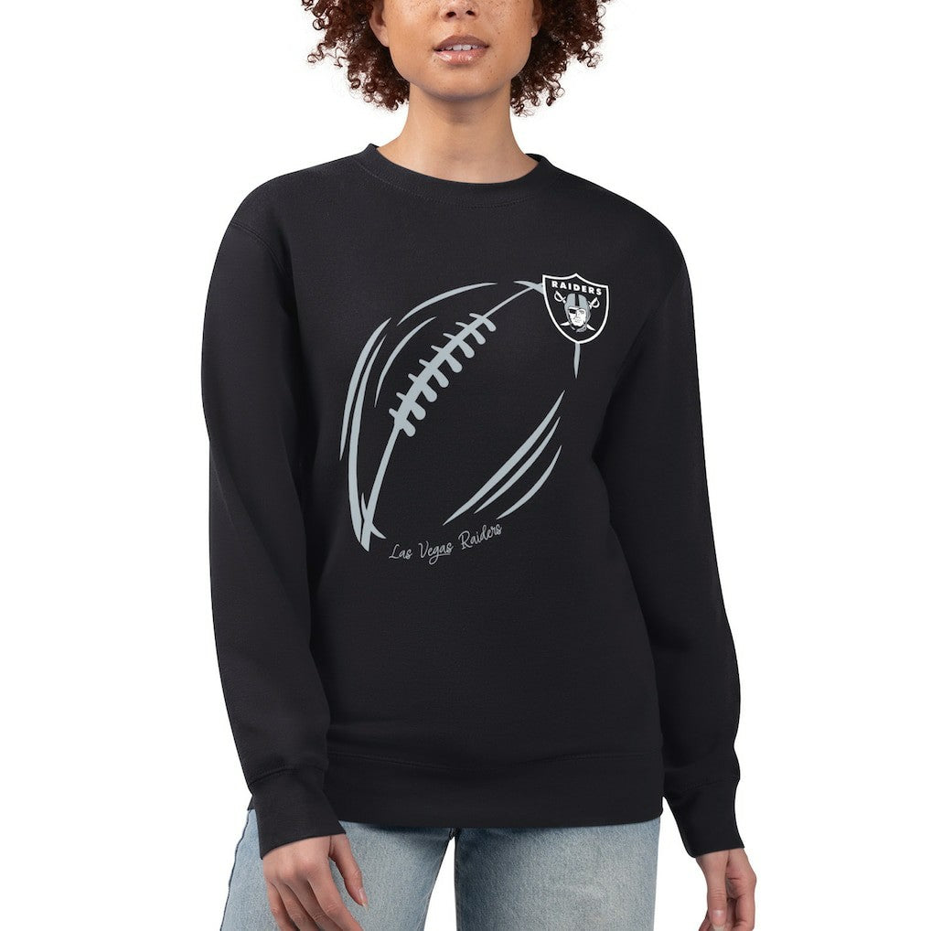 Las Vegas Raiders G-III 4Her by Carl Banks Women's Football Logo Graphic Fleece Tri-Blend Pullover Sweatshirt - Black Pullover