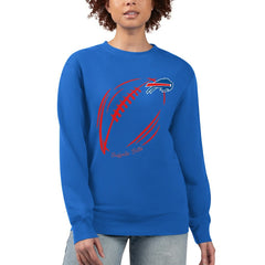 Buffalo Bills G-III 4Her by Carl Banks Women's Football Logo Graphic Fleece Tri-Blend Pullover Sweatshirt - Royal Pullover