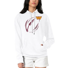Washington Commanders G-III 4Her by Carl Banks Women's Football Logo Fleece Tri-Blend Pullover Hoodie - White Hoodies