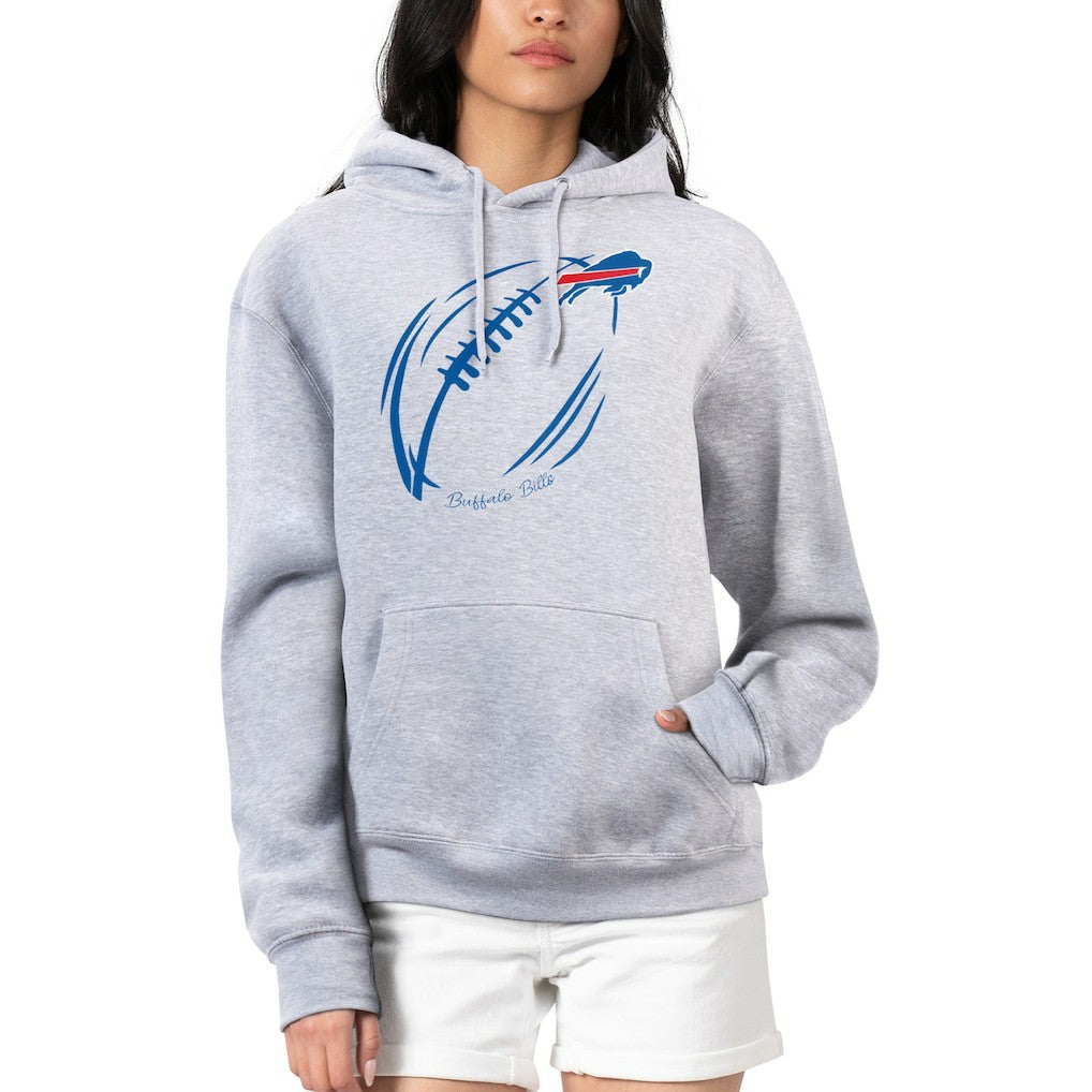 Buffalo Bills G-III 4Her by Carl Banks Women's Football Logo Fleece Tri-Blend Pullover Hoodie - Heather Gray Hoodies