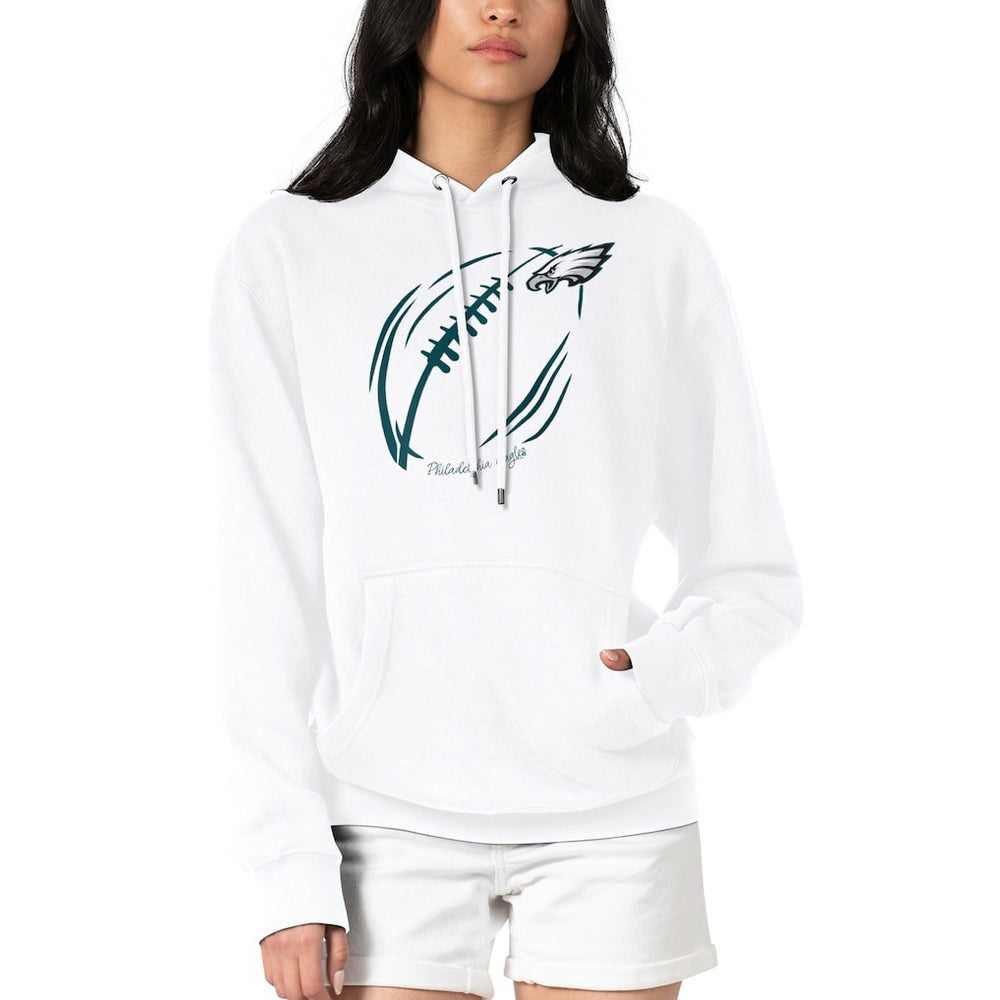 Philadelphia Eagles G-III 4Her by Carl Banks Women's Football Logo Fleece Tri-Blend Pullover Hoodie - White Hoodies