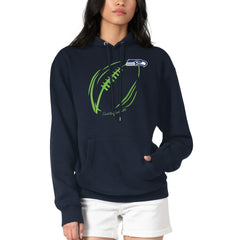 Seattle Seahawks G-III 4Her by Carl Banks Women's Football Logo Fleece Tri-Blend Pullover Hoodie - Navy Hoodies