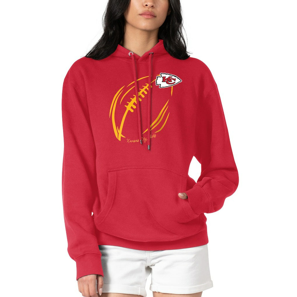 Kansas City Chiefs G-III 4Her by Carl Banks Women's Football Logo Fleece Tri-Blend Pullover Hoodie - Red Hoodies