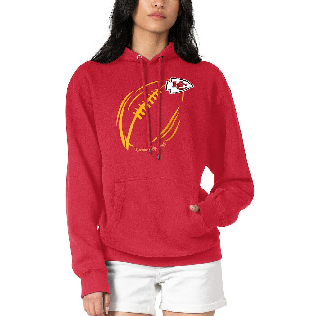 Kansas City Chiefs G-III 4Her by Carl Banks Women's Football Logo Fleece Tri-Blend Pullover Hoodie - Red Hoodies